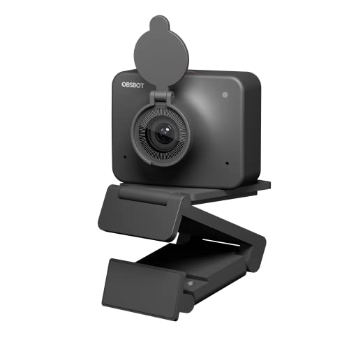 OBSBOT Meet KI-Gesteuerte Webcam 1080P 60 fps, Full HD Webcam mit AI-Auto-Rahmen, Autofokus, Gesichtsfokus, Datenschutzabdeckung, Plug and Play, Webcam für PC, mit Skype/Zoom/YouTube von OBSBOT