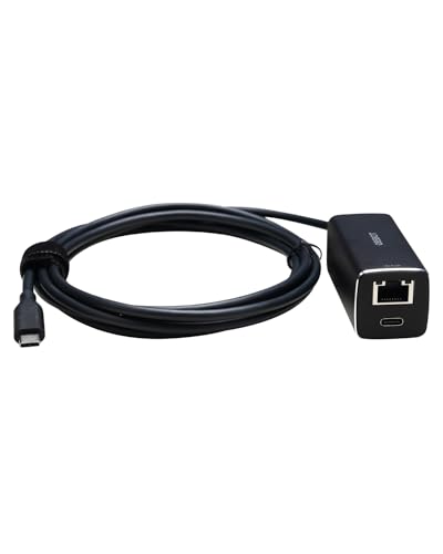 OBSBOT USB-C zu Ethernet-Adapter, 10 100 Mbps, Power Over Ethernet (PoE) Unterstützung, Dual-Ethernet und USB-C-Schnittstelle, kompatibel mit Tail Air, MacBook, PC usw. von OBSBOT