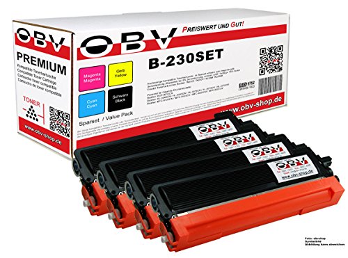 OBV 4X kompatibler Toner als Ersatz für Brother TN-230BK TN-230C TN-230Y TN-230M für t für Brother DCP 9010 / DCP9010CN/ HL3040CN / HL3070CW / MFC9120CN / MFC9320CW schwarz Cyan Magenta gelb von OBV