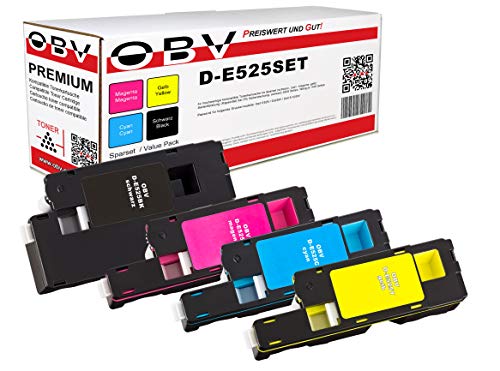 OBV 4X kompatibler Toner als Ersatz für Dell E525 E525W schwarz Cyan Magenta gelb von OBV
