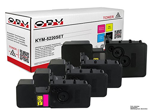 OBV 4X kompatibler Toner als Ersatz für Kyocera TK-5220 für Kyocera ECOSYS M5521cdn, M5521cdw, P5021cdn, P5021cdw schwarz Cyan Magenta gelb von OBV