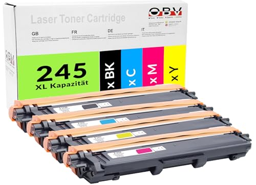 OBV TN 241 / TN 245 - 4X kompatibler Toner für Brother HL-3140CW HL-3170CDW HL-3150CDW DCP-9020CDW MFC-9140CDN MFC-9330CDW MFC-9340CDW von OBV