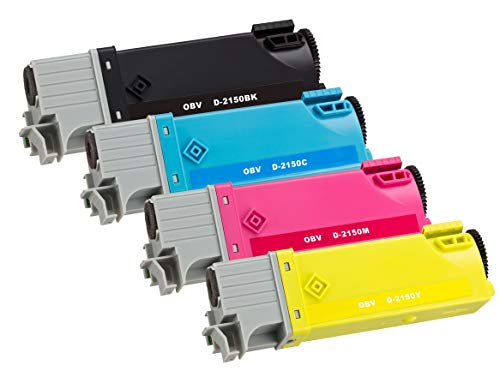 OBV 4X kompatibler Toner für Dell 2150 2150CN 2150CDN 2155 2155CN 2155 CDN schwarz 3000 Seiten, Cyan Magenta gelb je 2500 Seiten von OBV