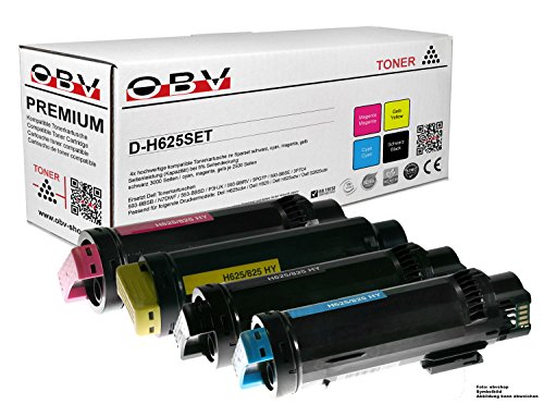 OBV 4X kompatibler Toner für Dell H625cdw H825 H825cdw S2825cdn schwarz Cyan Magenta gelb von OBV