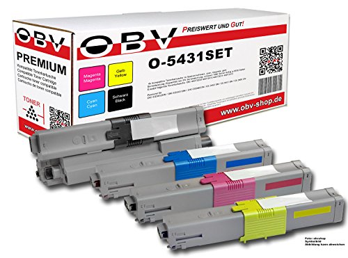 OBV 4X kompatibler Toner für Oki ES3452 ES3452DN ES3452 ES5431 ES5462 ES5462DN ES5462DNw ES5462 schwarz Cyan Magenta gelb von OBV