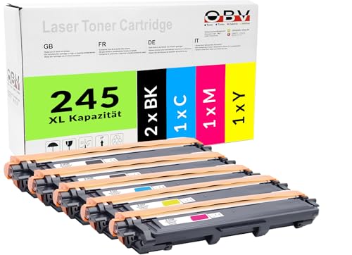 OBV 5X kompatibler Toner als Ersatz für Brother TN 241 / 245 TN-241BK TN-245C TN-245M TN-245Y für DCP-9015CDW DCP-9020CDW HL-3140 MFC- 9130 CW 9140 CDN 9335 CDW MFC-9340CDW MFC-9330CDW von OBV