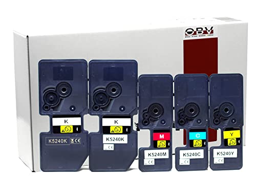 OBV 5X kompatibler Toner als Ersatz für Kyocera TK-5240 TK-5240K TK-5240C TK-5240M TK-5240Y für ECOSYS M5526cdn M5526cdw P5026cdn P5026cdw von OBV