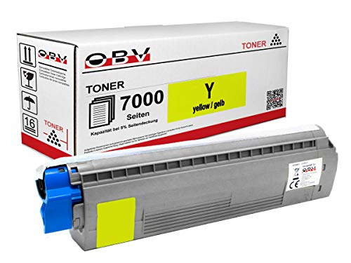 OBV Toner kompatibel mit Oki 46471101 für Oki C823DN C823N C833DN C833DT C833N C843dn - 7000 Seiten gelb von OBV