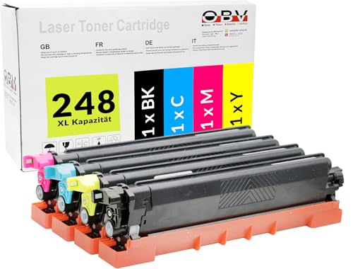 OBV kompatibler Toner als Ersatz für Brother 248XL TN 248XL für MFC-L3760CDW DCP-L3560CDW HL-L3240CDW MFC-L3740CDWE HL-L3220CW DCP-L3520CDW MFC-L8390CDW (4er Pack) von OBV