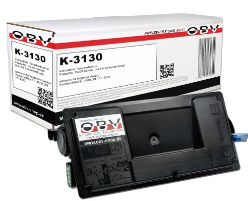 OBV kompatibler Toner als Ersatz für Kyocera TK-3130 1T02LV0NL0 für Kyocera ECOSYS M3550idn M3560idn FS-4200DN FS-4300DN 25000 Seiten schwarz von OBV