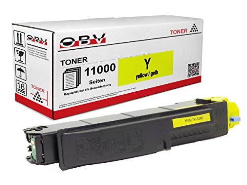 OBV kompatibler Toner als Ersatz für Kyocera TK-5280Y für Kyocera ECOSYS M6235cidn M6235cidnt M6635cidn P6235cdn - 11000 Seiten gelb von OBV