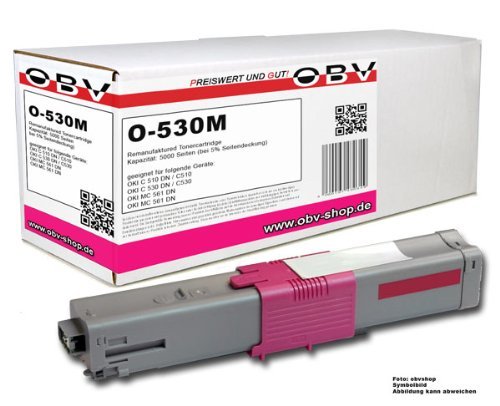 OBV kompatibler Toner als Ersatz für OK 44469723 für Oki C510 C510DN C530 C530DN MC561 MC561DN C511dn C531dn MC562dn - 5000 Seiten Magenta von OBV