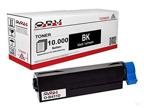 OBV kompatibler Toner als Ersatz für Oki 44574902 / 44574802 für Oki B431D B431DN B431 MB461 MB471 MB491 Kapazität 10000 Seiten von OBV