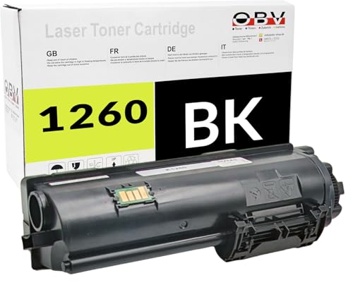 OBV kompatibler Toner ersetzt Kyocera TK-1260 1T0C150NL0 – Schwarz – für Ecosys PA4000, PA4000WX, PA4000X TK1260 (1) von OBV