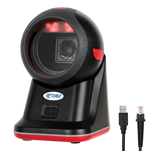 OBZ 1D 2D Barcode Scanner Desktop, QR Code Scanner USB Handsfree Barcode-Scanner Omnidirektional Barcode Reader für PC, Laptop, POS, Läden, Lager, Kasse, Bibliotheken, Supermarkt OBZ 1D 2D Barcode Scanner Desktop, QR Code Scanner USB Handsfree Barcode-Scanner Omnidirektional Barcode Reader für PC, Laptop, POS, Läden, Lager, Kasse, Bibliotheken, Supermarkt von OBZ
