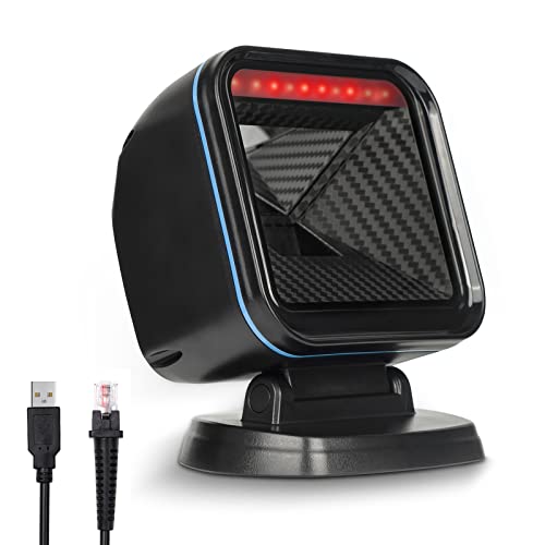 OBZ 1D 2D Desktop Barcode Scanner, QR Code Scanner USB Omnidirektional Barcode-Scanner Handsfree Kasse Scanner mit Großem Scanfenster für PC POS Windows Android Läden Lager Bibliotheken - Blau OBZ 1D 2D Desktop Barcode Scanner, QR Code Scanner USB Omnidirektional Barcode-Scanner Handsfree Kasse Scanner mit Großem Scanfenster für PC POS Windows Android Läden Lager Bibliotheken - Blau von OBZ