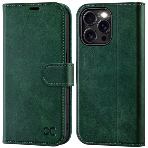 OCASE iPhone 16 Pro Hülle Handyhülle Premium PU Leder, Kartenfach Standfunktion, RFID Duhutzhülle Klapphülle Handytasche Lederhülle Kompatibel für iPhone 16 Pro 6,3 Zoll Dunkelgrün OCASE iPhone 16 Pro Hülle Handyhülle Premium PU Leder, Kartenfach Standfunktion, RFID Duhutzhülle Klapphülle Handytasche Lederhülle Kompatibel für iPhone 16 Pro 6,3 Zoll Dunkelgrün von OCASE