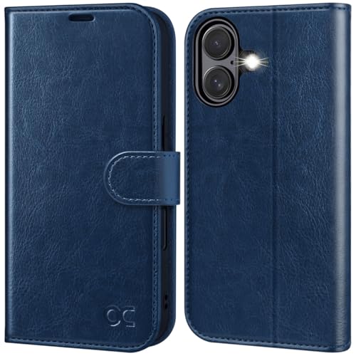 OCASE iPhone 16 Hülle Handyhülle Premium PU Leder, Kartenfach Standfunktion, RFID Schutzhülle, Klapphülle Handytasche Lederhülle Kompatibel für iPhone 16 6,1 Zoll Blau OCASE iPhone 16 Hülle Handyhülle Premium PU Leder, Kartenfach Standfunktion, RFID Schutzhülle, Klapphülle Handytasche Lederhülle Kompatibel für iPhone 16 6,1 Zoll Blau von OCASE
