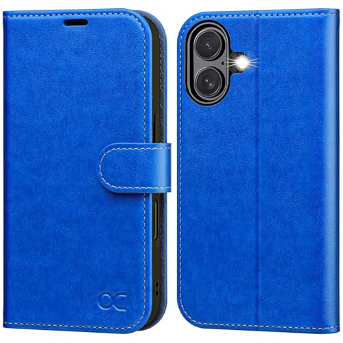 OCASE iPhone 16 Hülle Handyhülle Premium PU Leder, Kartenfach Standfunktion, RFID Schutzhülle, Klapphülle Handytasche Lederhülle Kompatibel für iPhone 16 6,1 Zoll Edelstein Blau OCASE iPhone 16 Hülle Handyhülle Premium PU Leder, Kartenfach Standfunktion, RFID Schutzhülle, Klapphülle Handytasche Lederhülle Kompatibel für iPhone 16 6,1 Zoll Edelstein Blau von OCASE