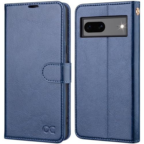 OCASE Google Pixel 8 Hülle PU Leder [Standfunktion] [Kartenfach] [RFID-Sperrung Schützt] Handyhülle Lederhülle Klapphülle Kartenfach Flip Cover für Pixel 8 Handy hülle Leather Blau von OCASE