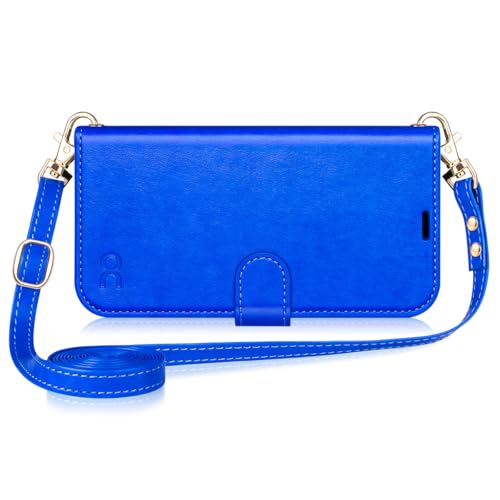 OCASE iPhone 16 Hülle mit Handykette, Band Längenverstellbar, Handyhülle zum Umhängen, Lederhülle mit Kordel Schnur abnehmbar in Edelstein Blau OCASE iPhone 16 Hülle mit Handykette, Band Längenverstellbar, Handyhülle zum Umhängen, Lederhülle mit Kordel Schnur abnehmbar in Edelstein Blau von OCASE