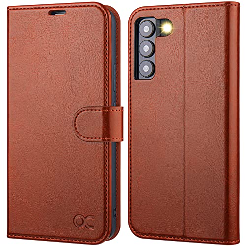 OCASE Hülle Kompatibel für Samsung Galaxy S22+ Plus 5G Handyhülle [Premium PU Leder] [Kartenfach] [Standfunktion] Cover RFID Schutzhülle Etui Klapphülle Braun 6,6 Zoll von OCASE