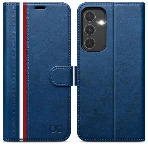 OCASE Hülle Kompatibel für Samsung Galaxy S23 FE 5G Handyhülle[Premium PU Leder] [Kartenfach] [Standfunktion][Magnetverschluss] RFID Schutzhülle Klapphülle Tasche Lederhülle Etui Cover Stilvoll Blau von OCASE