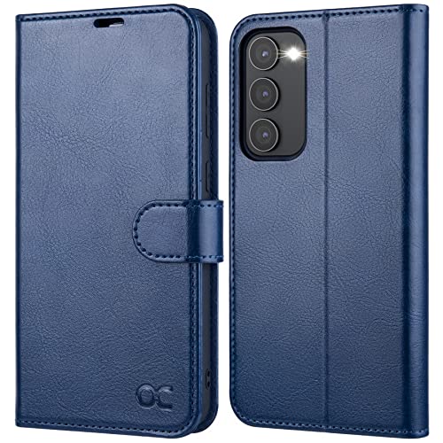 OCASE Hülle Samsung Galaxy S23 Handyhülle [Premium PU Leder] [Kartenfach] [Standfunktion] Cover RFID Schutzhülle Etui Kompatibel für Galaxy S23 Klapphülle Blau 6,1 Zoll von OCASE