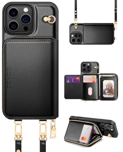 OCASE Hülle für iPhone 16 Pro Handyhülle, RFID-Blockierung PU-Leder Reißverschluss Handtasche Geldbörse Flip Cover, Kickstand Folio Case mit Kartenschlitzen Halter Handgelenkband Lanyard Schwarz OCASE Hülle für iPhone 16 Pro Handyhülle, RFID-Blockierung PU-Leder Reißverschluss Handtasche Geldbörse Flip Cover, Kickstand Folio Case mit Kartenschlitzen Halter Handgelenkband Lanyard Schwarz von OCASE