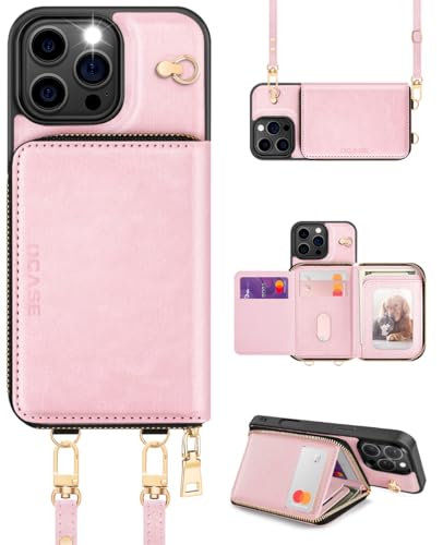 OCASE Hülle für iPhone 16 Pro Max, RFID-Blockierung PU-Leder Reißverschluss Handtasche Geldbörse Flip Cover, Kickstand Folio Case mit Kartenschlitzen Halter Handgelenkband Lanyard Pink OCASE Hülle für iPhone 16 Pro Max, RFID-Blockierung PU-Leder Reißverschluss Handtasche Geldbörse Flip Cover, Kickstand Folio Case mit Kartenschlitzen Halter Handgelenkband Lanyard Pink von OCASE