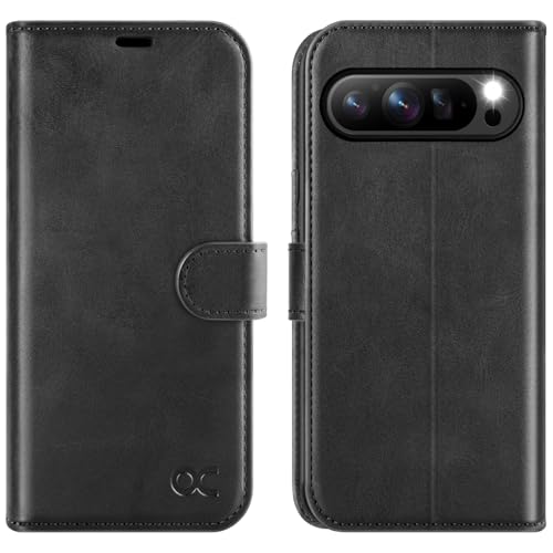 OCASE Kompatibel für Google Pixel 9 Hülle/Google Pixel 9 Pro Hülle [Standfunktion] [Kartenfach] [RFID-Sperrung Schützt] Handyhülle Lederhülle Klapphülle Kartenfach Flip Cover Leather Graphit von OCASE
