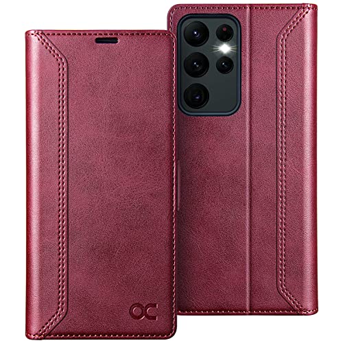 OCASE Retro Hülle für Samsung Galaxy S23 Ultra Handyhülle Tasche PU Leder Flip Cover Brieftasche Etui RFID Schutzhülle Lederhülle Klapphülle Kompatibel für Galaxy S23 Ultra Burgundy 6,8 Zoll OCASE Retro Hülle für Samsung Galaxy S23 Ultra Handyhülle Tasche PU Leder Flip Cover Brieftasche Etui RFID Schutzhülle Lederhülle Klapphülle Kompatibel für Galaxy S23 Ultra Burgundy 6,8 Zoll von OCASE