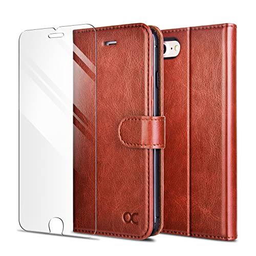 OCASE für iPhone SE 2022 5G Hülle iPhone 7/8/SE 2020 Handyhülle [mit Schutzfolie] [Premium Leder] Schutzhülle Klapphülle Handytasche Etui für iPhone SE 5G 3rd Generation Braun von OCASE