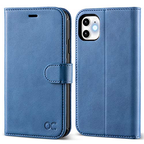 OCASE iPhone 11 Hülle Handyhülle [Premium Leder] [Standfunktion] [Kartenfach] [Magnetverschluss] Tasche Flip Case Cover Etui Schutzhülle lederhülle klapphülle für iPhone 11 (Hellblau-1) von OCASE