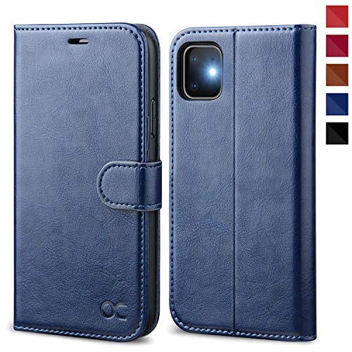 OCASE iPhone 11 Hülle Handyhülle [Premium Leder] [Standfunktion] [Kartenfach] [Magnetverschluss] Tasche Flip Case Cover Etui Schutzhülle lederhülle klapphülle für iPhone 11 Blau von OCASE