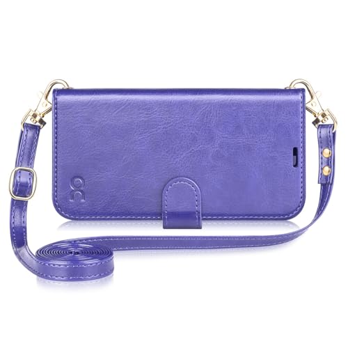 OCASE iPhone 16 Hülle mit Handykette, Band Längenverstellbar, Handyhülle zum Umhängen, Lederhülle mit Kordel Schnur abnehmbar in Violett OCASE iPhone 16 Hülle mit Handykette, Band Längenverstellbar, Handyhülle zum Umhängen, Lederhülle mit Kordel Schnur abnehmbar in Violett von OCASE