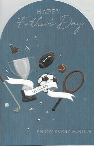 Vatertagskarte, Pokal und Sportausrüstung, Blau von OCCASIONS EXPRESS