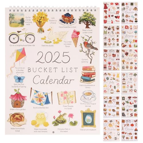 OCCOUMR 2025 Bucket List Kalender,12 Monate, 22,9 x 30,5 cm, 2025 Bucket List Kalender, Bucket-List-Wandkalender 2025, to-Do-Liste und Notizen, 12-Monats-Wandkalenderplaner für die Inneneinrichtung OCCOUMR 2025 Bucket List Kalender,12 Monate, 22,9 x 30,5 cm, 2025 Bucket List Kalender, Bucket-List-Wandkalender 2025, to-Do-Liste und Notizen, 12-Monats-Wandkalenderplaner für die Inneneinrichtung von OCCOUMR
