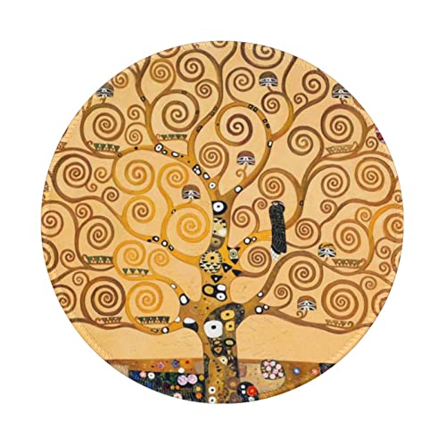 Rundes Mauspad, Motiv: farbiger Baum, rutschfeste Gummiunterseite, kleines Mauspad, geeignet für Spiele, Computer-Laptop, 20 x 20 cm. von OCELIO