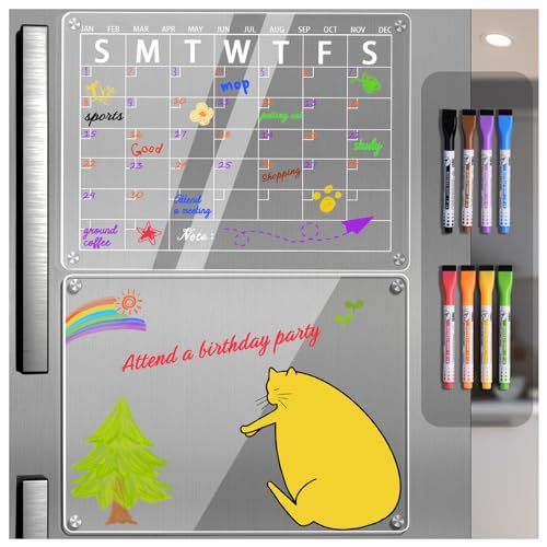 OCEUMAOA Monatsplaner Abwischbar Wochenplaner Magnetisch Acryl Kalender 40x30cm Essensplaner Woche Abwischbar Weekly Planner Kühlschrank Stundenplan mit 8 Farbigen Markern, Transparent OCEUMAOA Monatsplaner Abwischbar Wochenplaner Magnetisch Acryl Kalender 40x30cm Essensplaner Woche Abwischbar Weekly Planner Kühlschrank Stundenplan mit 8 Farbigen Markern, Transparent von OCEUMAOA