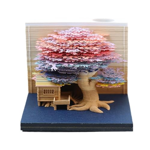Treehouse 3D-Notizblock Papier Handwerk Notizblock 2024 3D Memo Pad Block Notizen Notizen Weihnachten Geschenk Geburtstag Papier Büros Geschenk, Memo Geschenk, Memo-Kalender, 3D-Kalendernotizen, hell von OCKULT