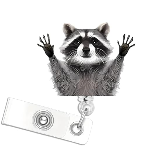 Lustiger Waschbär-Abzeichenspule, einziehbar, Acryl, Krokodil-Ausweis-Clip, niedlicher Ausweishalter, Krankenschwester, Arzt, Namensschild, Clip für Krankenschwester, Arzt, Büroangestellte Lustiger Waschbär-Abzeichenspule, einziehbar, Acryl, Krokodil-Ausweis-Clip, niedlicher Ausweishalter, Krankenschwester, Arzt, Namensschild, Clip für Krankenschwester, Arzt, Büroangestellte von OCOUYVD