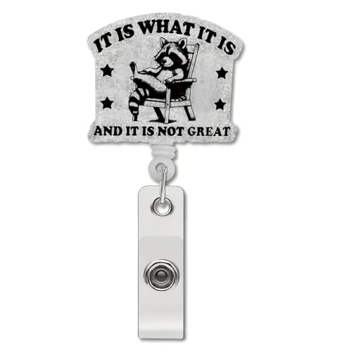 Waschbär It is What It is and It's Not Great Ausweishalter mit Clip, lustiger Waschbär-Ausweishalter für psychische Gesundheit, medizinische Büroangestellte, Geschenke für Krankenschwestern Waschbär It is What It is and It's Not Great Ausweishalter mit Clip, lustiger Waschbär-Ausweishalter für psychische Gesundheit, medizinische Büroangestellte, Geschenke für Krankenschwestern von OCOUYVD