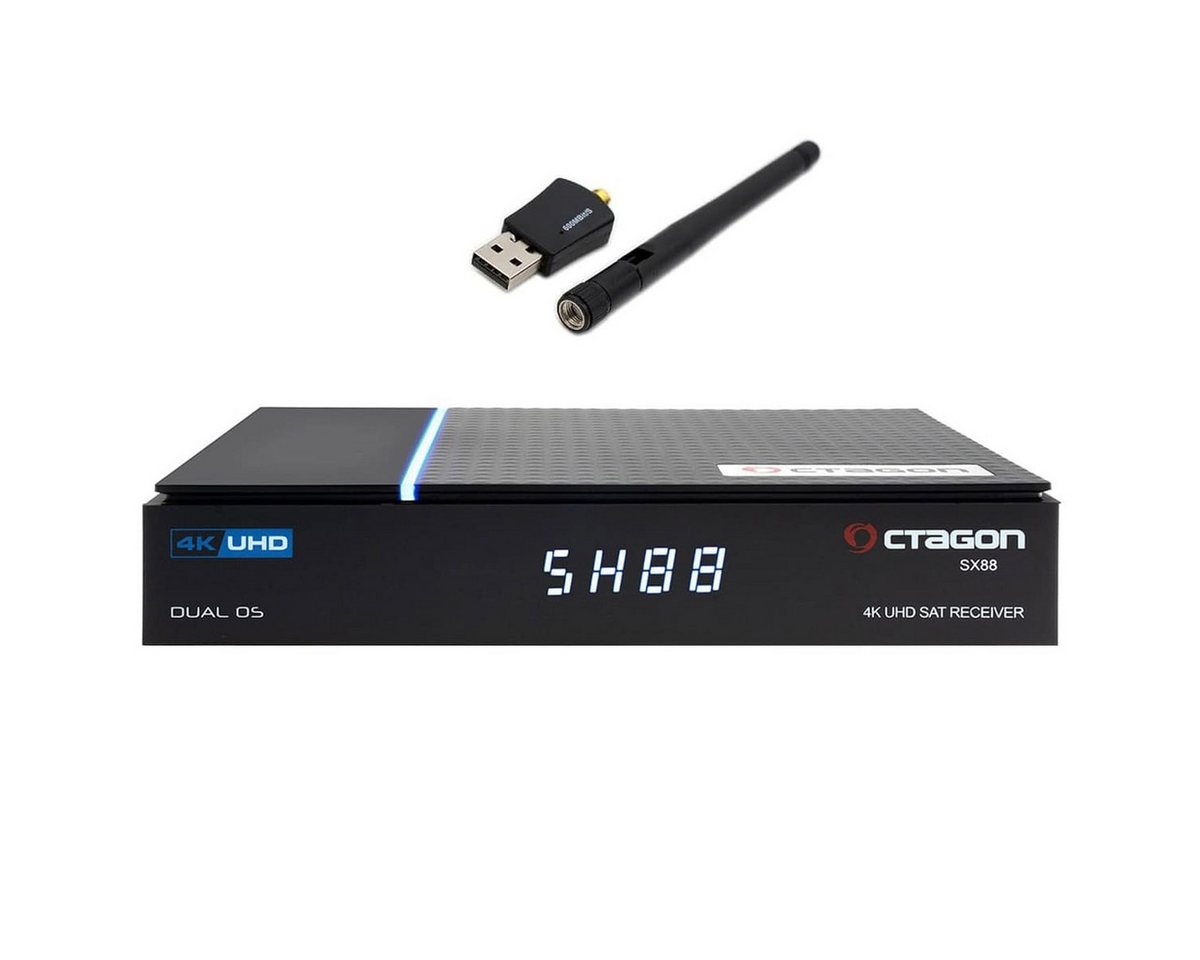 OCTAGON SX88 V2 4K UHD mit 600Mbit/s WLAN Stick Sat IP Satellitenreceiver OCTAGON SX88 V2 4K UHD mit 600Mbit/s WLAN Stick Sat IP Satellitenreceiver von OCTAGON
