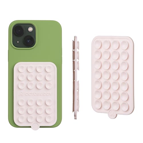 OCTOBUDDY Doppelte Silikon-Saugnapf-Handyhülle, Selbstklebende Halterung, kompatibel mit iPhone und Android, rutschfeste, freihändige Handy-Zubehörhalterung für Selfies und Videos (Doppel - Chalk OCTOBUDDY Doppelte Silikon-Saugnapf-Handyhülle, Selbstklebende Halterung, kompatibel mit iPhone und Android, rutschfeste, freihändige Handy-Zubehörhalterung für Selfies und Videos (Doppel - Chalk von OCTOBUDDY