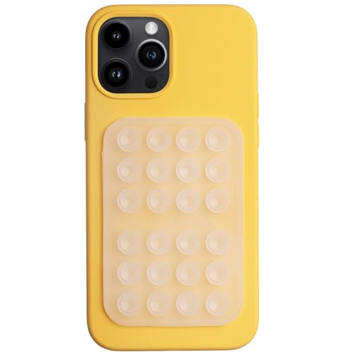 OCTOBUDDY Silikon Saugnapf Handyhülle Klebehalterung Kompatibel mit iPhone und Android Handyhüllen, Anti Rutsch Freisprecheinrichtung Handy Zubehör Halterung für Selfies und Videos (Transparent) von OCTOBUDDY