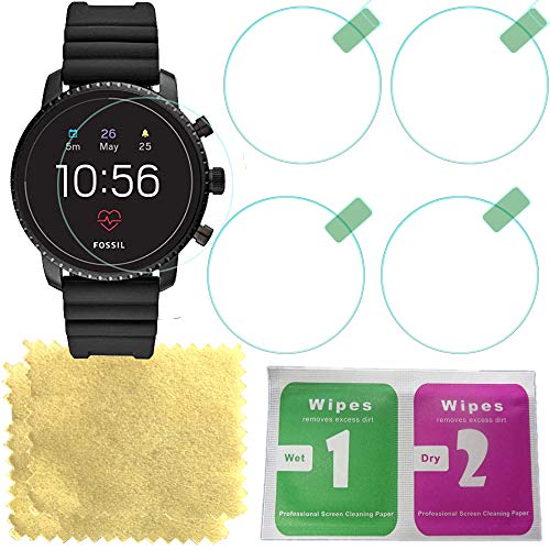 OCTelect Tempered Glass Displayschutzfolie für Fossil Q Explorist HR (4.Gen) (4 Stück) - Echt-Glas, 9H Härte, Anti-Fingerprint von OCTelect