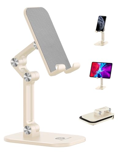 OCYCLONE Handy-Ständer, verstellbare Höhe und Winkel, Handy-Ständer für Schreibtisch, faltbare Halterung, größerer iPhone-Ständer, kompatibel mit 10,2 - 27,9 cm (4 - 11 Zoll), für alle von OCYCLONE