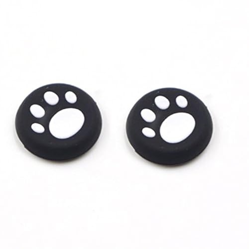 Silikon-Daumengriffkappe, Thumbstick Joystick für Sony PS3 PS4 PS2 Xbox One Xbox 360 Xbox One X S PS4 Pro Slim Cat Print (2 Stück weiß) von OCity