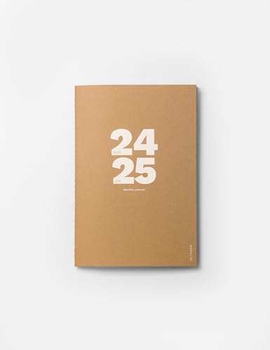 OCTÀGON DESIGN 2024/2025 Kleiner Monthly Planner Plus, ähnlich A5, Monatsplaner, 12 Monate, August 2024/2025-2 Seiten für Notizen zwischen den Monaten, weicher Einband, Kraftfarbe. von OD OCTÀGONDESIGN